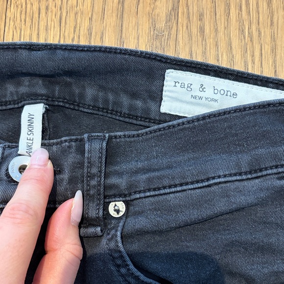 rag & bone women's Skinny Black raw hem jeans - Picture 2 of 8